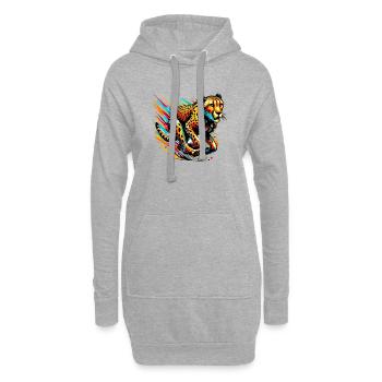 Guépard - Sweat-shirt à capuche long Femme - gris chiné - Devant