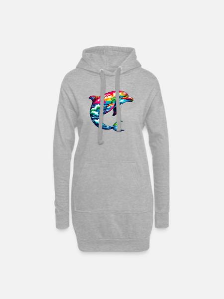Delfin - Hoodie-Kleid - Grau meliert