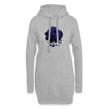 Ranken-Krone und Menschenknochen, gothic design - Hoodie-Kleid - Grau meliert - Vorne