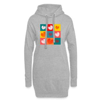 HERZ. NOEL. WEIHNACHTEN. HERZ. HERZ. VATERTAG - Hoodie-Kleid - Grau meliert - Vorne