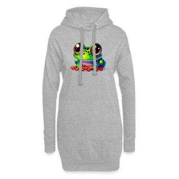 Grenouille - Sweat-shirt à capuche long Femme - gris chiné - Devant