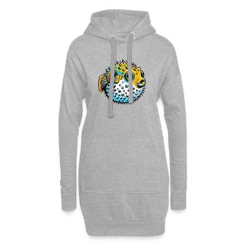 Kugelfisch - Hoodie-Kleid - Grau meliert - Vorne