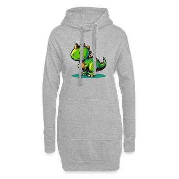 Dinosaurier - Hoodie-Kleid - Grau meliert - Vorne