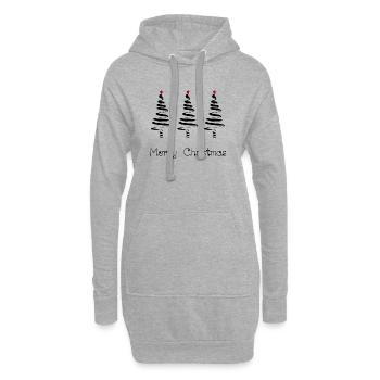 WEIHNACHTEN. FROHE WEIHNACHTEN. FROHE WEIHNACHTEN. WEIHNACHTSMANN - Hoodie-Kleid - Grau meliert - Vorne