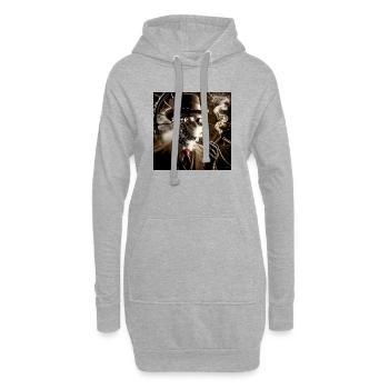Homme Invisible Steampunk - Sweat-shirt à capuche long Femme - gris chiné - Devant