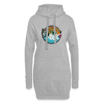 Kugelfisch - Hoodie-Kleid - Grau meliert - Vorne