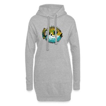 Kugelfisch - Hoodie-Kleid - Grau meliert - Vorne