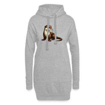 Loutre - Sweat-shirt à capuche long Femme - gris chiné - Devant
