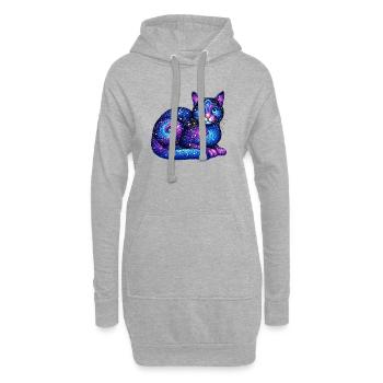 Katze - Hoodie-Kleid - Grau meliert - Vorne