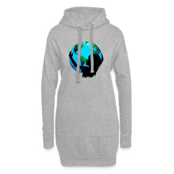 Planète Terre - Sweat-shirt à capuche long Femme - gris chiné - Devant
