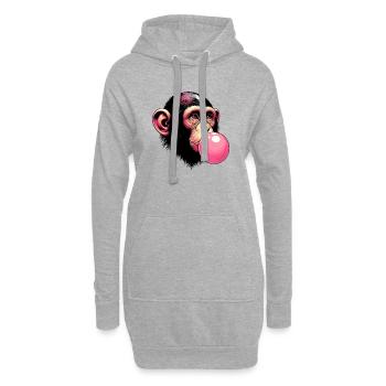 Singe - Sweat-shirt à capuche long Femme - gris chiné - Devant
