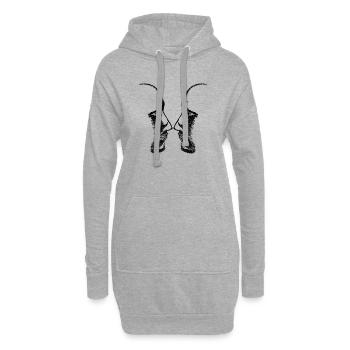 Köpfe - Hoodie-Kleid - Grau meliert - Vorne