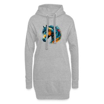 Cheval - Sweat-shirt à capuche long Femme - gris chiné - Devant