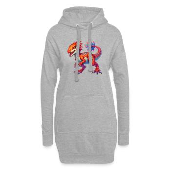 Dinosaurier - Hoodie-Kleid - Grau meliert - Vorne