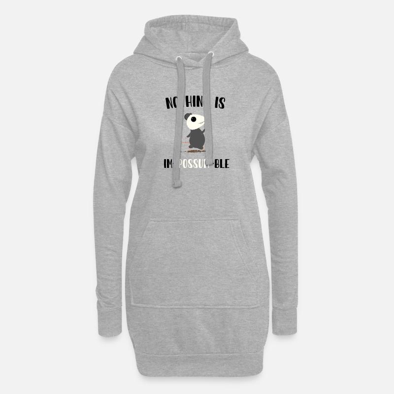 Nothing is impossumble - Hoodie-Kleid - Grau meliert