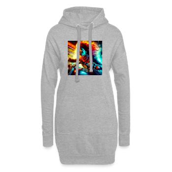 Cyberpunk Moto - Sweat-shirt à capuche long Femme - gris chiné - Devant