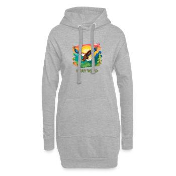 Restez sauvage - Nature et aventure - Partez en pleine nature - Sweat-shirt à capuche long Femme - gris chiné - Devant