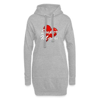 Maman géniale - Sweat-shirt à capuche long Femme - gris chiné - Devant