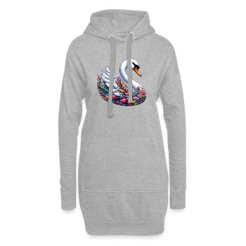Schwan - Hoodie-Kleid - Grau meliert - Vorne