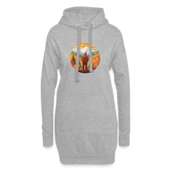 Let's go hiking ! - Sweat-shirt à capuche long Femme - gris chiné - Devant