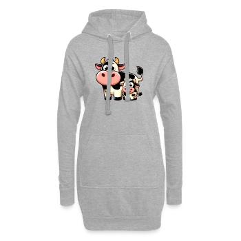 Vache Vaches - Sweat-shirt à capuche long Femme - gris chiné - Devant