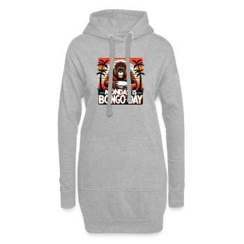 Bongo Trommler - Hoodie-Kleid - Grau meliert - Vorne