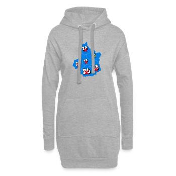 Région centre - Sweat-shirt à capuche long Femme - gris chiné - Devant