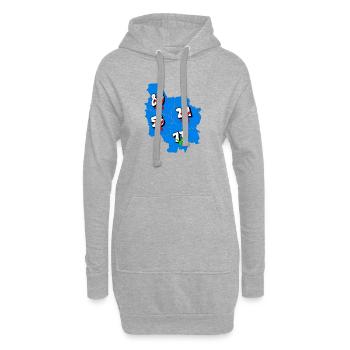 Région Bourgogne - Sweat-shirt à capuche long Femme - gris chiné - Devant