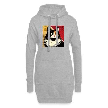Catégorie 1 2 - Sweat-shirt à capuche long Femme - gris chiné - Devant