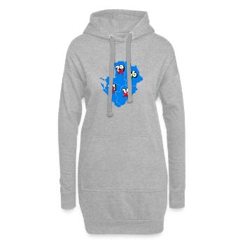 Région Poitou-Charentes - Sweat-shirt à capuche long Femme - gris chiné - Devant
