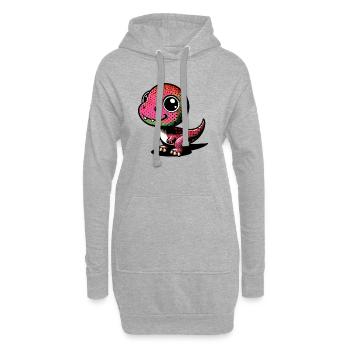 Dinosaurier - Hoodie-Kleid - Grau meliert - Vorne