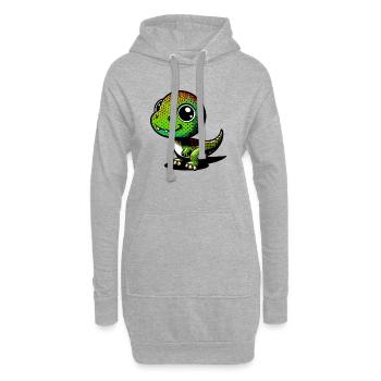 Dinosaurier - Hoodie-Kleid - Grau meliert - Vorne