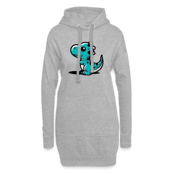 Dinosaurier - Hoodie-Kleid - Grau meliert - Vorne