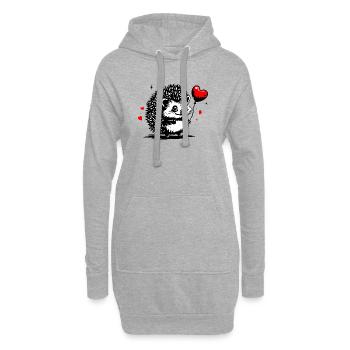 Igel mit Herz Luftballon - Heartful Creatures - Hoodie-Kleid - Grau meliert - Vorne