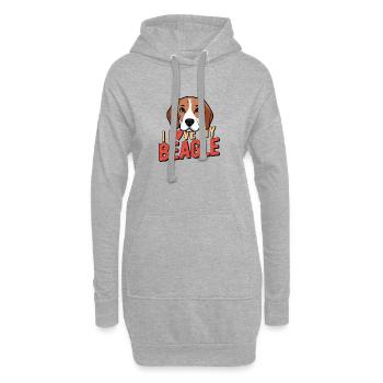 I love my Beagle - Hunde-Fan Hundeliebhaber Hund - Hoodie-Kleid - Grau meliert - Vorne