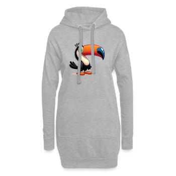 Toucan - Sweat-shirt à capuche long Femme - gris chiné - Devant