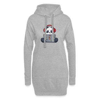 Gaming Panda - Edition Weihnachten - Hoodie-Kleid - Grau meliert - Vorne