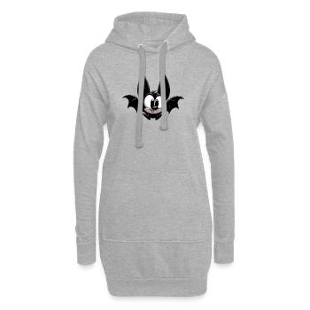 Chauve-souris - Sweat-shirt à capuche long Femme - gris chiné - Devant