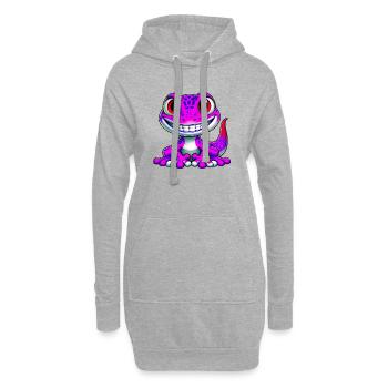 Gecko - Sweat-shirt à capuche long Femme - gris chiné - Devant
