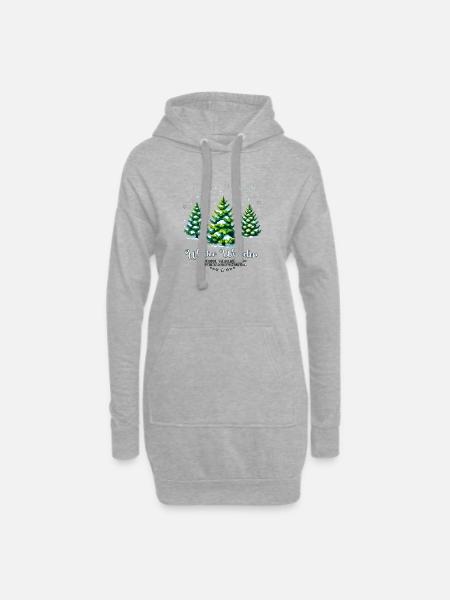 Winter Wunder – Verschneite Weihnachtsbäume - Hoodie-Kleid - Grau meliert