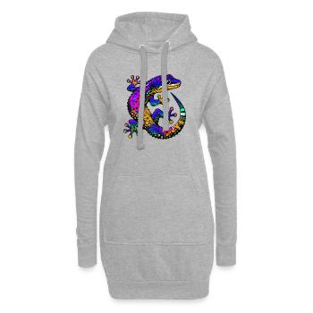 Gecko - Hoodie-Kleid - Grau meliert - Vorne