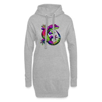 Gecko - Hoodie-Kleid - Grau meliert - Vorne