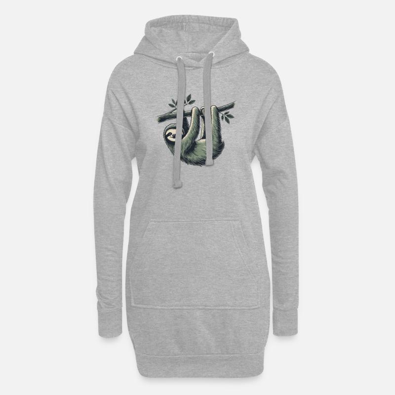 Faultier - Hoodie-Kleid - Grau meliert