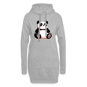 Panda - Sweat-shirt à capuche long Femme - gris chiné - Devant