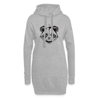 Panda Zeichnung Tattoo Skizze comic cartoon Koala - Hoodie-Kleid - Grau meliert - Vorne