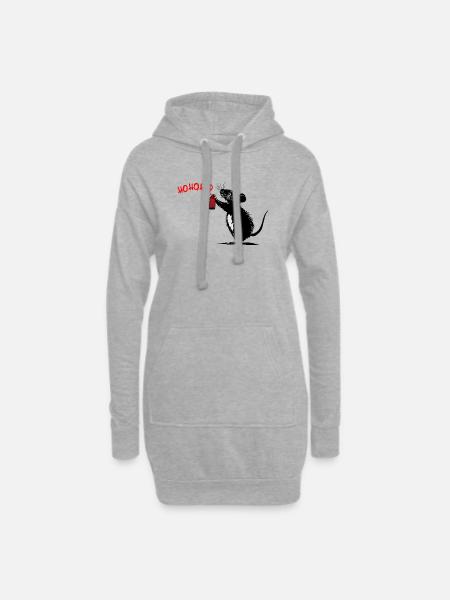 Holiday Rebel: Graffiti Greetings 2 - Hoodie-Kleid - Grau meliert