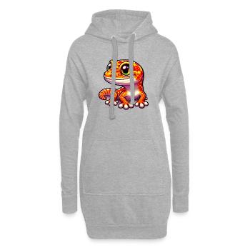 Gecko - Hoodie-Kleid - Grau meliert - Vorne