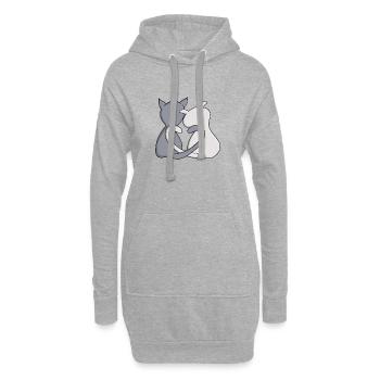 Liebe ist das Beste im Leben - Hoodie-Kleid - Grau meliert - Vorne