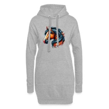 Cheval - Sweat-shirt à capuche long Femme - gris chiné - Devant