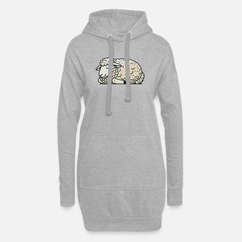 Schaf - Hoodie-Kleid - Grau meliert